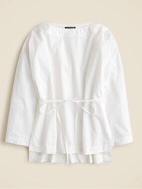J Crew Top XS Ciel White Cotton Poplin